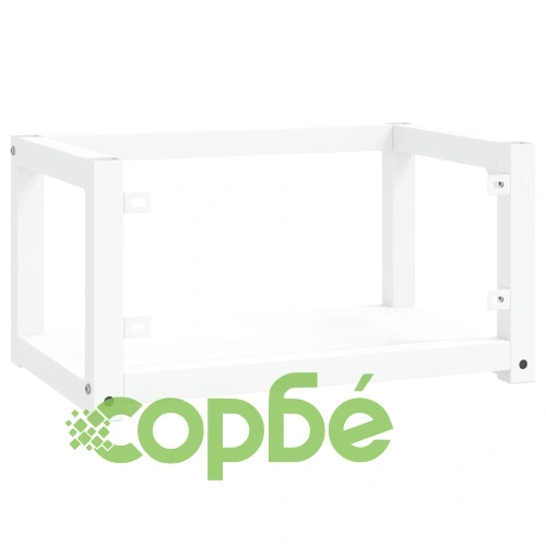 Рамка за мивка за баня стенен монтаж бяла 59x38x31 см желязо ➤ топ цена ➤ sorbe.bg