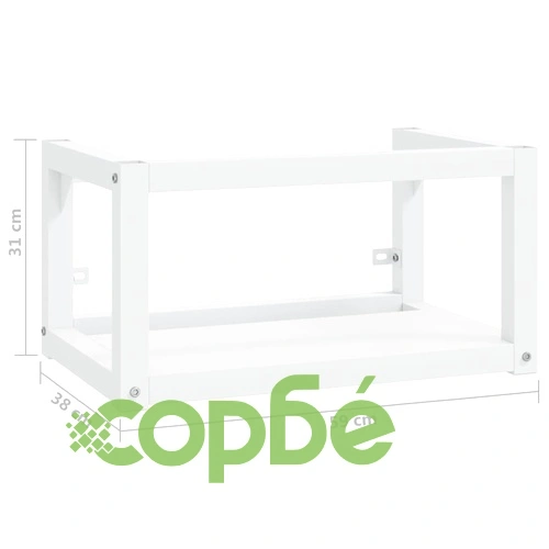 Рамка за мивка за баня стенен монтаж бяла 59x38x31 см желязо ➤ топ цена ➤ sorbe.bg