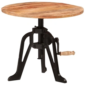 Странична маса, 60x(42-62) cм, мангово дърво масив и чугун