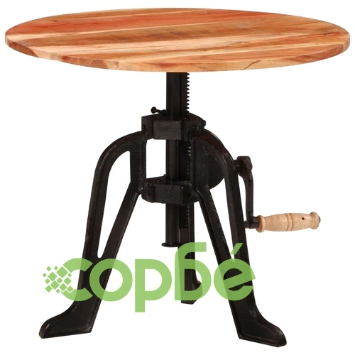 Странична маса, 60x(42-62) cм, акация масив и чугун ➤ топ цена ➤ sorbe.bg