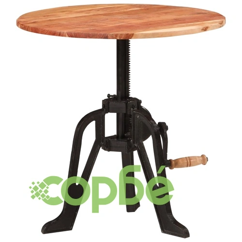 Странична маса, 60x(42-62) cм, акация масив и чугун ➤ топ цена ➤ sorbe.bg