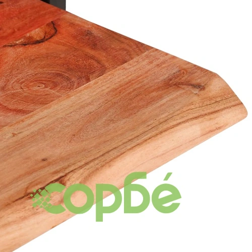 Стенни рафтове 2 бр 80x25x35 см акациево дърво масив и стомана  ➤ топ цена ➤ sorbe.bg