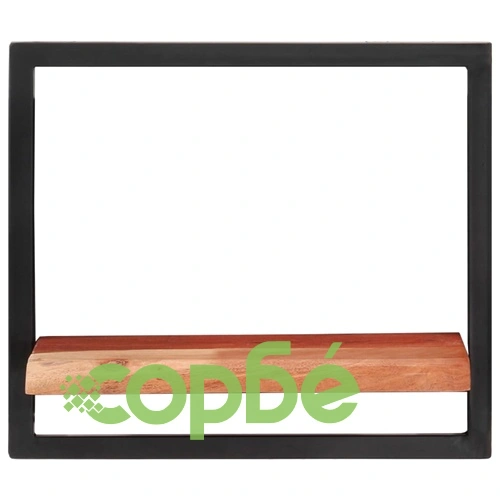 Стенни рафтове 2 бр 40x24x35 см акациево дърво масив и стомана  ➤ топ цена ➤ sorbe.bg