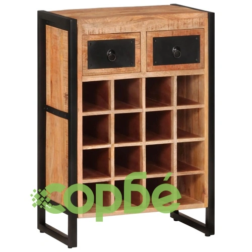 Стойка за вино за 16 бутилки, мангово дърво масив ➤ топ цена ➤ sorbe.bg