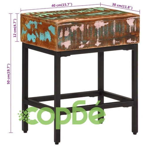 Помощна маса, 40x30x51 см, регенерирано дърво масив ➤ топ цена ➤ sorbe.bg