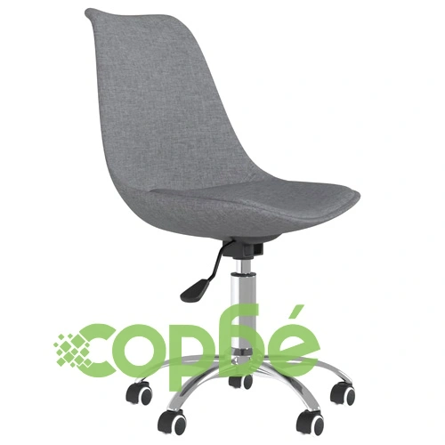 Въртящ се офис стол, светлосив, текстил ➤ топ цена ➤ sorbe.bg