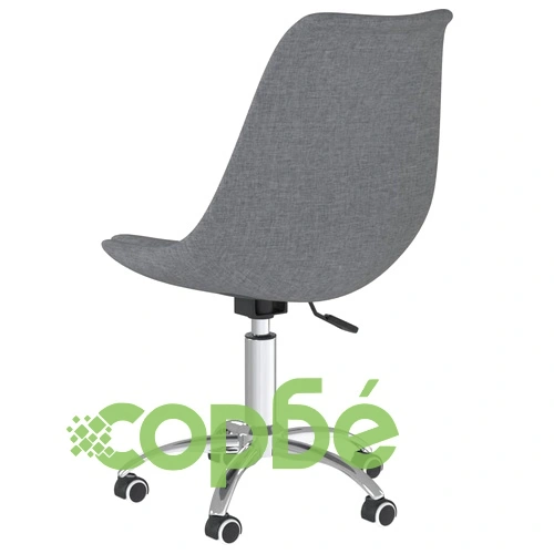 Въртящ се офис стол, светлосив, текстил ➤ топ цена ➤ sorbe.bg