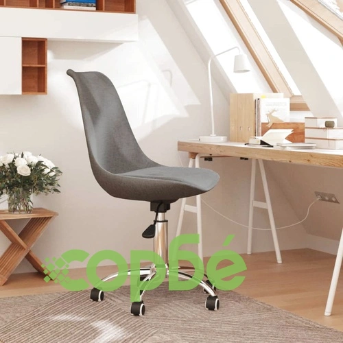 Въртящ се офис стол, светлосив, текстил ➤ топ цена ➤ sorbe.bg