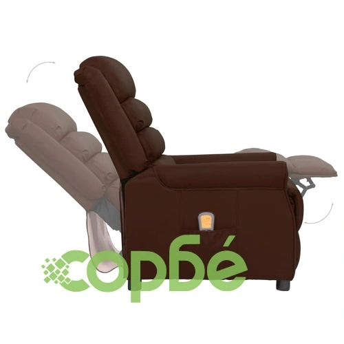 Електрически стол, кафяв, изкуствена кожа ➤ топ цена ➤ sorbe.bg