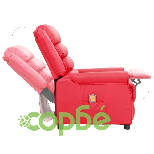 Масажен стол, червен, изкуствена кожа ➤ топ цена ➤ sorbe.bg