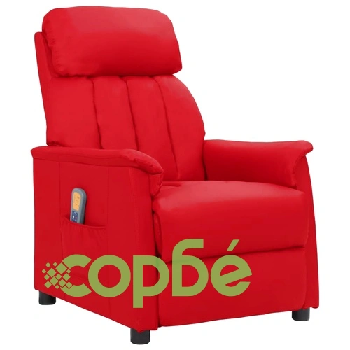 Масажен стол виненочервен изкуствена кожа ➤ топ цена ➤ sorbe.bg