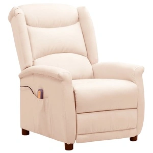 Масажен стол, кремав, текстил