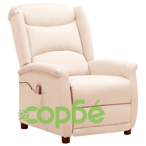 Масажен стол, кремав, текстил ➤ топ цена ➤ sorbe.bg