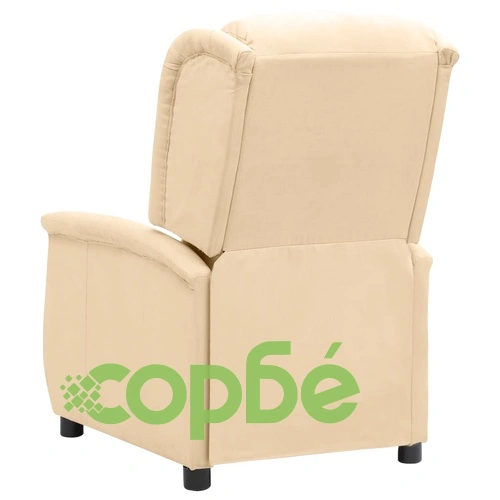 Реклайнер стол, кремав, микрофибърен текстил ➤ топ цена ➤ sorbe.bg