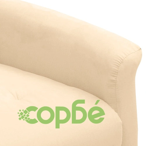 Реклайнер стол, кремав, микрофибърен текстил ➤ топ цена ➤ sorbe.bg