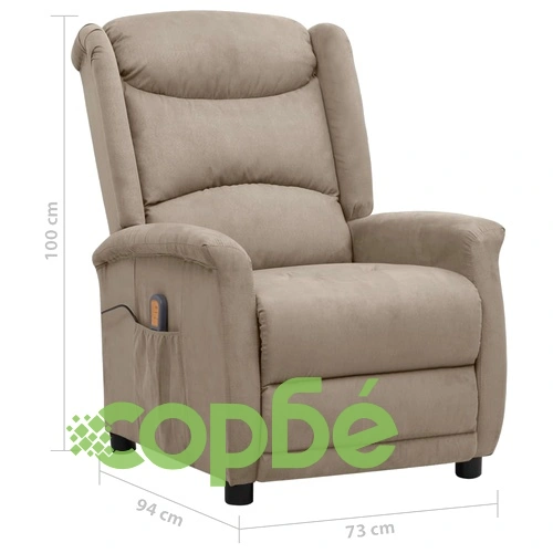 Масажен стол светлосив микрофибърен плат ➤ топ цена ➤ sorbe.bg