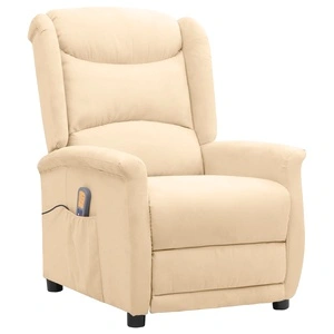 Масажен стол кремав микрофибърен текстил