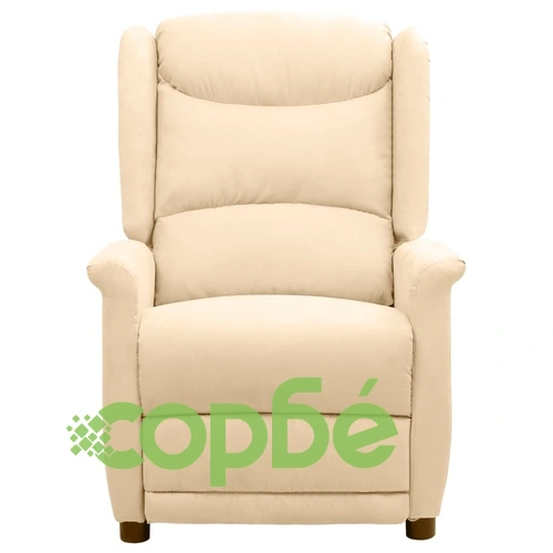 Масажен стол кремав микрофибърен текстил ➤ топ цена ➤ sorbe.bg