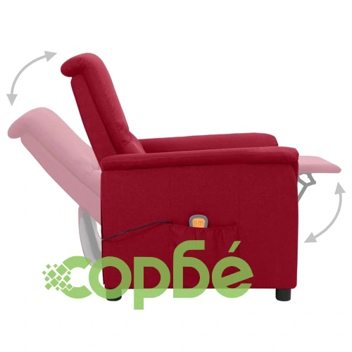 Масажен стол, виненочервен, текстил ➤ топ цена ➤ sorbe.bg