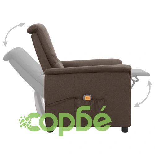 Масажен стол, кафяв, текстил ➤ топ цена ➤ sorbe.bg