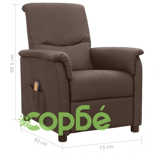 Масажен стол, кафяв, текстил ➤ топ цена ➤ sorbe.bg