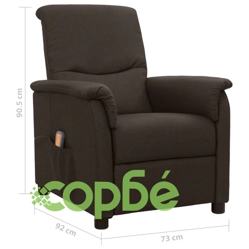 Масажен стол, тъмнокафяв, текстил ➤ топ цена ➤ sorbe.bg