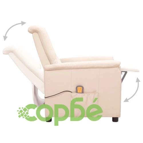 Масажен стол, кремав, текстил ➤ топ цена ➤ sorbe.bg
