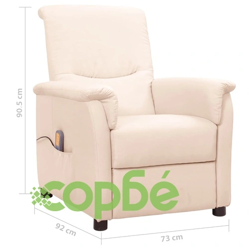 Масажен стол, кремав, текстил ➤ топ цена ➤ sorbe.bg