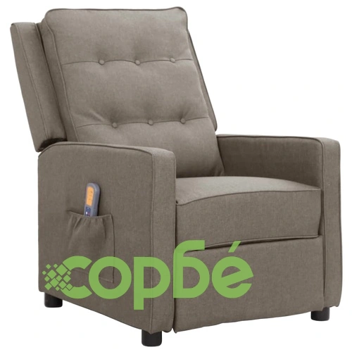 Масажен стол, светлосив, текстил ➤ топ цена ➤ sorbe.bg