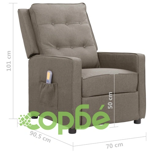 Масажен стол, светлосив, текстил ➤ топ цена ➤ sorbe.bg