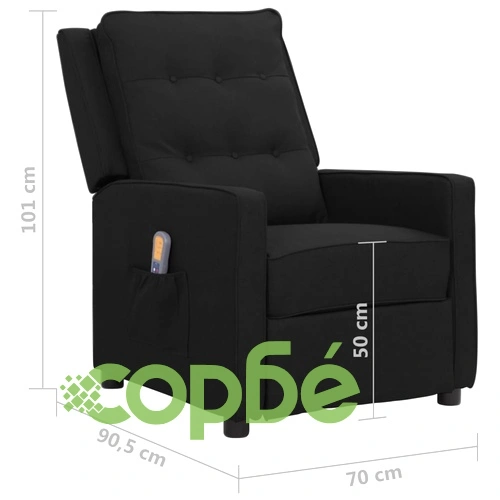 Масажен стол, черен, текстил ➤ топ цена ➤ sorbe.bg