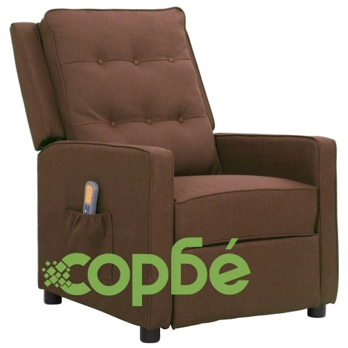 Масажен стол, кафяв, текстил ➤ топ цена ➤ sorbe.bg