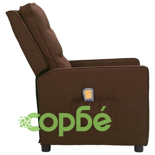 Масажен стол, тъмнокафяв, текстил ➤ топ цена ➤ sorbe.bg