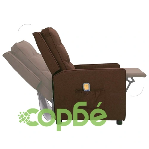 Масажен стол, тъмнокафяв, текстил ➤ топ цена ➤ sorbe.bg