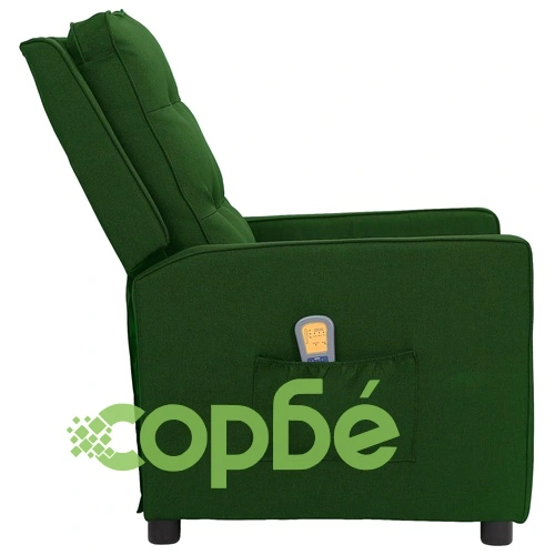 Масажен стол, тъмнозелен, текстил ➤ топ цена ➤ sorbe.bg