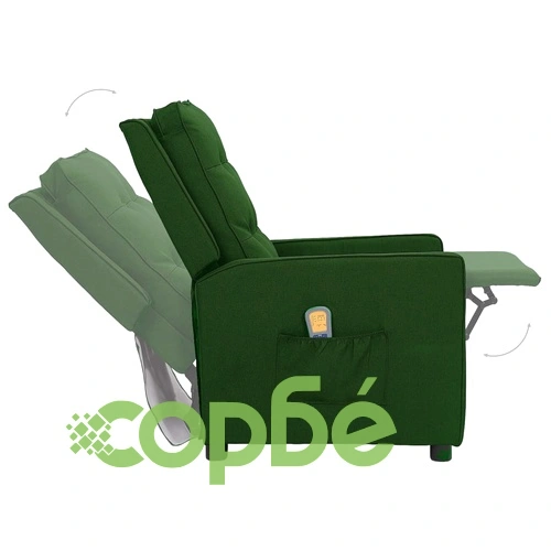 Масажен стол, тъмнозелен, текстил ➤ топ цена ➤ sorbe.bg