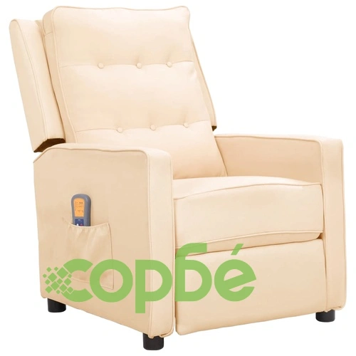 Масажен стол, кремав, текстил ➤ топ цена ➤ sorbe.bg