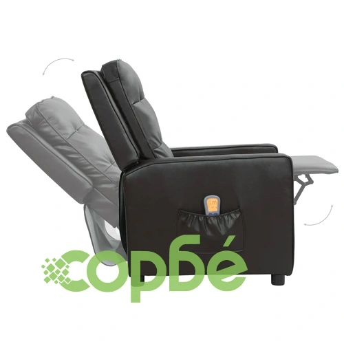 Масажен стол, черен, лъскава изкуствена кожа ➤ топ цена ➤ sorbe.bg