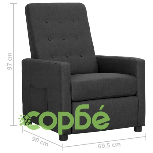 Реклайнер, тъмносив, текстил ➤ топ цена ➤ sorbe.bg