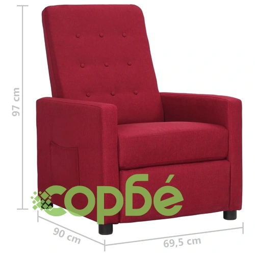 Стол реклайнер, виненочервен, текстил ➤ топ цена ➤ sorbe.bg