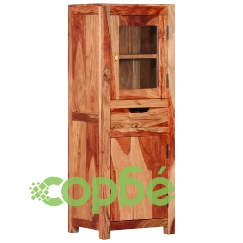 Висок шкаф, 40x34x110 см, акациево дърво масив ➤ топ цена ➤ sorbe.bg