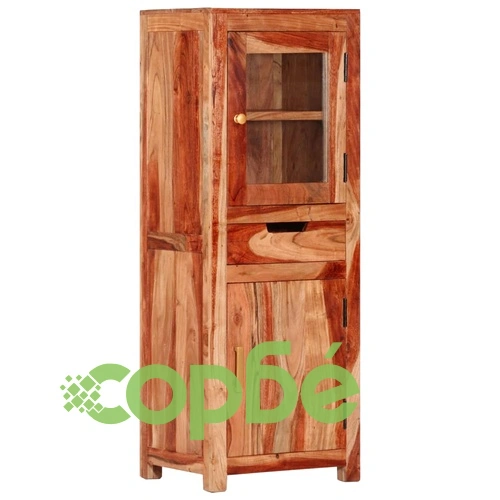 Висок шкаф, 40x34x110 см, акациево дърво масив ➤ топ цена ➤ sorbe.bg