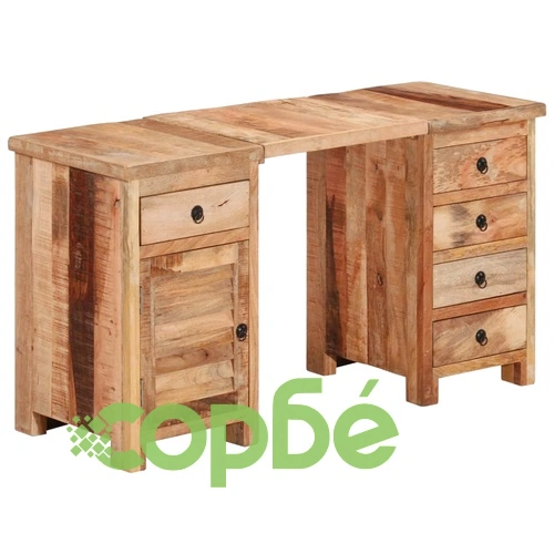 Бюро с пиедестал, мангово дърво масив, 140x50x77 см ➤ топ цена ➤ sorbe.bg