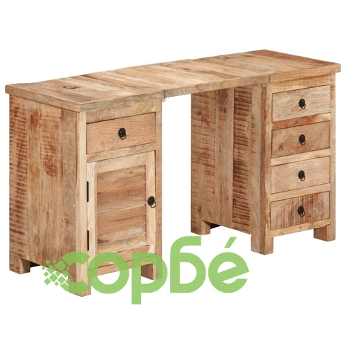 Бюро с пиедестал, мангово дърво масив, 140x50x77 см ➤ топ цена ➤ sorbe.bg