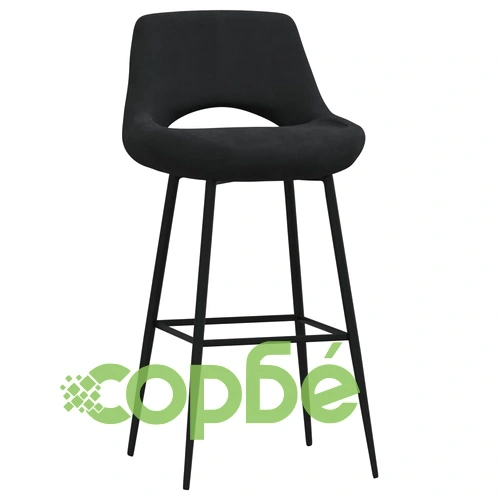 Бар табуретки, 2 бр, черни, кадифе ➤ топ цена ➤ sorbe.bg