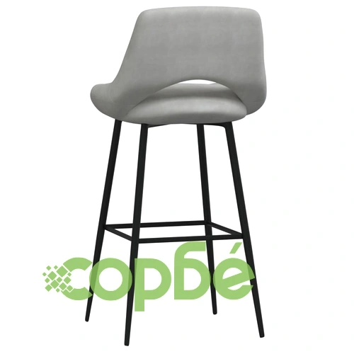 Бар табуретки, 2 бр, светлосиви, кадифе ➤ топ цена ➤ sorbe.bg