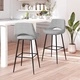 Бар табуретки, 2 бр, светлосиви, кадифе
