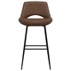Бар табуретки, 2 бр, Тъмнокафяв, изкуствена кожа