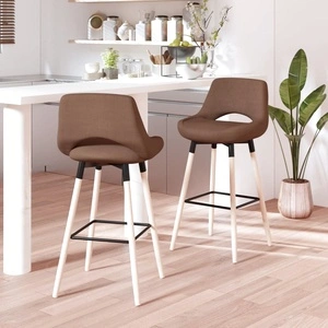 Бар табуретки, 2 бр, таупе, текстил