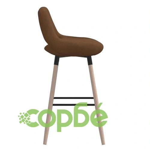 Бар табуретки, 2 бр, кафяви, текстил ➤ топ цена ➤ sorbe.bg